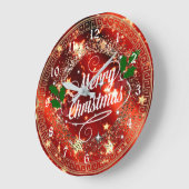 Vrolijk kerstfeest, glans en glitter uiterlijk. grote klok (Hoek)