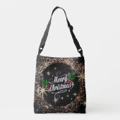 Vrolijk kerstfeest, glans en luisteren crossbody tas (Achterkant)
