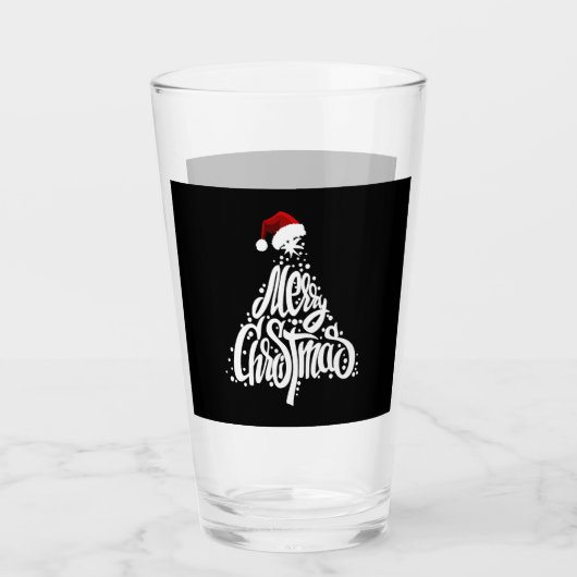 Vrolijk kerstfeest glas (Voorkant)