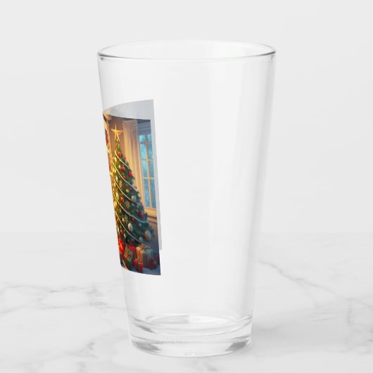 Vrolijk kerstfeest glas (Links)