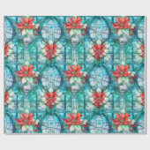 "Vrolijk kerstfeest!" glas in lood Cadeaupapier (Vlak)