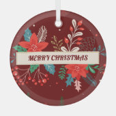 Vrolijk kerstfeest glas ornament (Voorkant)