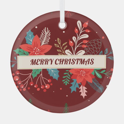 Vrolijk kerstfeest glas ornament (Voorkant)