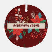 Vrolijk kerstfeest glas ornament (Achterkant)