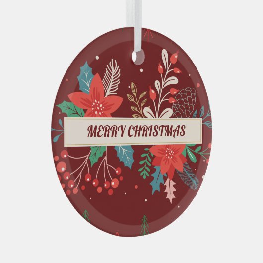 Vrolijk kerstfeest glas ornament (Voorkant Rechts)