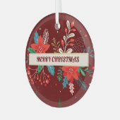 Vrolijk kerstfeest glas ornament (Voorkant links)