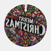 Vrolijk kerstfeest glas ornament (Achterkant)