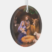 Vrolijk kerstfeest glas ornament (Voorkant Rechts)