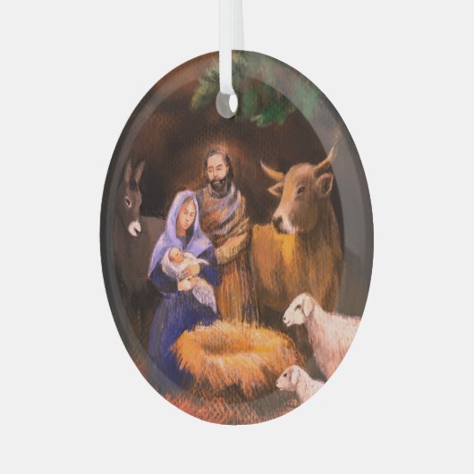 Vrolijk kerstfeest glas ornament (Voorkant links)