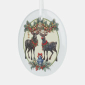 Vrolijk kerstfeest glas ornament (Voorkant links)