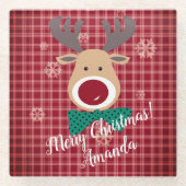 Vrolijk kerstfeest! glazen onderzetter (Voorkant)