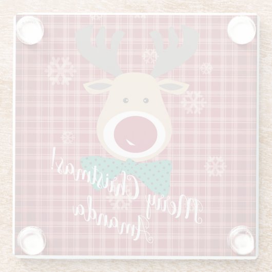 Vrolijk kerstfeest! glazen onderzetter (Achterkant)