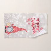 Vrolijk kerstfeest, Glitter Bokeh, Cute Gnome Bad Handdoek (Handdoek)