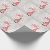 Vrolijk kerstfeest, Glitter Bokeh, Cute Gnome Cadeaupapier (Hoek)