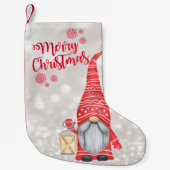 Vrolijk kerstfeest, Glitter Bokeh, Cute Gnome Kleine Kerstsok (Voorkant)