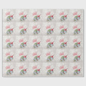 Vrolijk kerstfeest, Glitter Bokeh, Kute Gnomes Sle Cadeaupapier (Vlak)