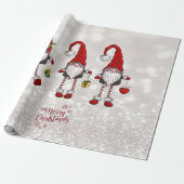 Vrolijk kerstfeest, glitter bokeh rode kabouters cadeaupapier (Uitgerold)