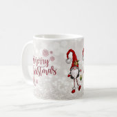 Vrolijk kerstfeest, glitter bokeh rode kabouters koffiemok (Voorkant links)