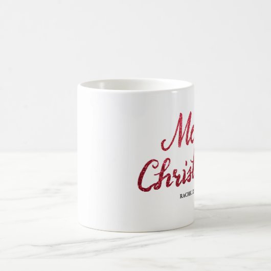 Vrolijk Kerstfeest glitter borstel script mok (Center)