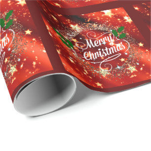 Vrolijk kerstfeest, glitter en sint cadeaupapier