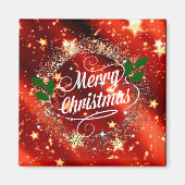 Vrolijk kerstfeest, glitter en sparkle magneet (Voorkant)