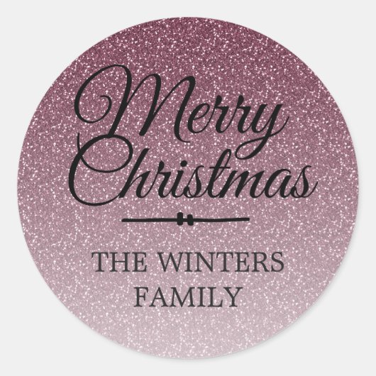 Vrolijk kerstfeest, glitter Envelope Seal Ronde Sticker (Voorkant)
