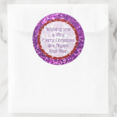 Vrolijk kerstfeest Glitter Paarse en rode Stickers (Tas)