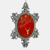 Vrolijk kerstfeest, Glitter Reindeer Tin Sneeuwvlok Ornament (Links)