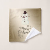 Vrolijk kerstfeest Glitter, Snowman Bad Handdoek (Wasdoekje)