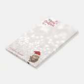 Vrolijk kerstfeest, glittery Bokeh, Cat with Santa Post-it® Notes (Schuin)