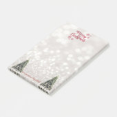 Vrolijk kerstfeest, Glittery Bokeh, Pine Trees Post-it® Notes (Schuin)