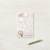 Vrolijk kerstfeest, Glittery Bokeh, Santa Claus, S Post-it® Notes (Op bureau)