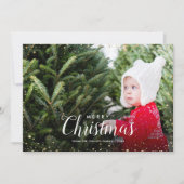 Vrolijk kerstfeest | Glitz Faux Glitter Photo Over Feestdagenkaart (Voorkant)