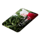 Vrolijk kerstfeest | Glitz Faux Glitter Photo Over Magneet (Linkerzijde)