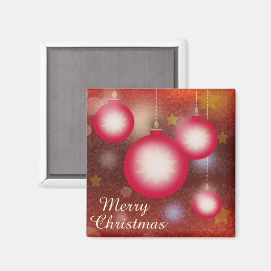Vrolijk kerstfeest gloeiende Ornamenten Magneet (Voorkant / Achterkant)