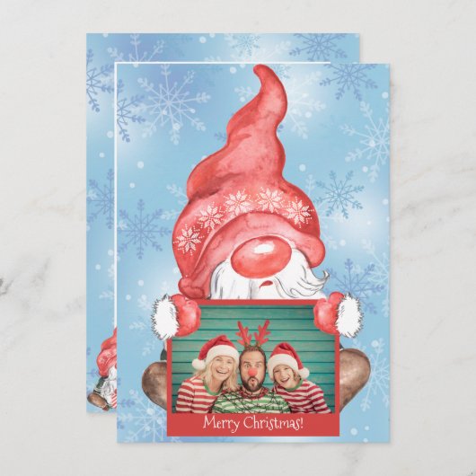 Vrolijk kerstfeest Gnome Foto Persoonlijk Kerstfee (Voorkant / Achterkant)