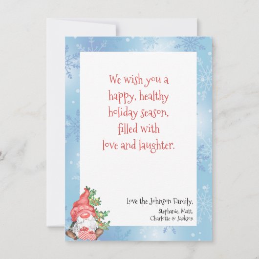 Vrolijk kerstfeest Gnome Foto Persoonlijk Kerstfee (Achterkant)