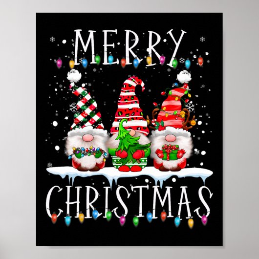 Vrolijk kerstfeest Gnome Funny Family Xmas Kinder  Poster (Voorkant)