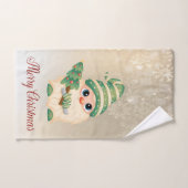 Vrolijk Kerstfeest, Gnome, Pine Tree, Snowflakes Bad Handdoek (Handdoek)