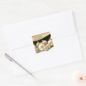Vrolijk kerstfeest. Gold Balls CadeauStickers Vierkante Sticker (Envelop)