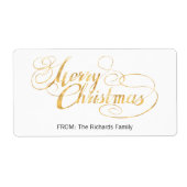 Vrolijk kerstfeest (GOLD) Etiket (Voorkant)
