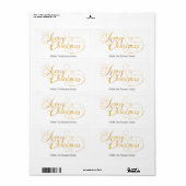 Vrolijk kerstfeest (GOLD) Etiket (Full Sheet)