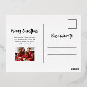 Vrolijk kerstfeest | Gold Foil Multi Photo Grid Folie Feestdagen Briefkaart (Achterkant)