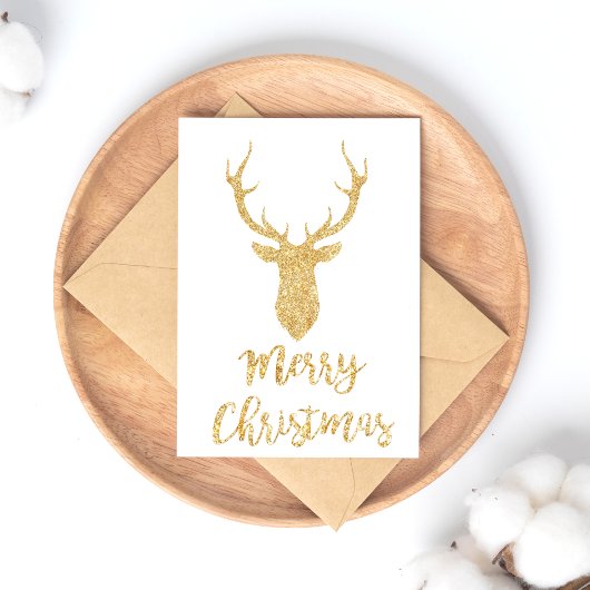 Vrolijk kerstfeest - Gold Glitter-kerstfeestdag Feestdagenkaart