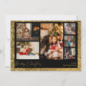 Vrolijk kerstfeest Gold Glitter Multi Photo (Voorkant)