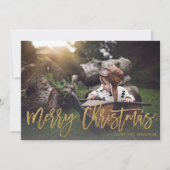 Vrolijk kerstfeest Gold Glitter Script-foto Vervag (Voorkant)