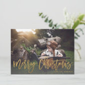 Vrolijk kerstfeest Gold Glitter Script-foto Vervag (Staand voorkant)