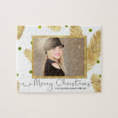 Vrolijk kerstfeest Gold Glitter Script Photo - Puz Legpuzzel (Horizontaal)