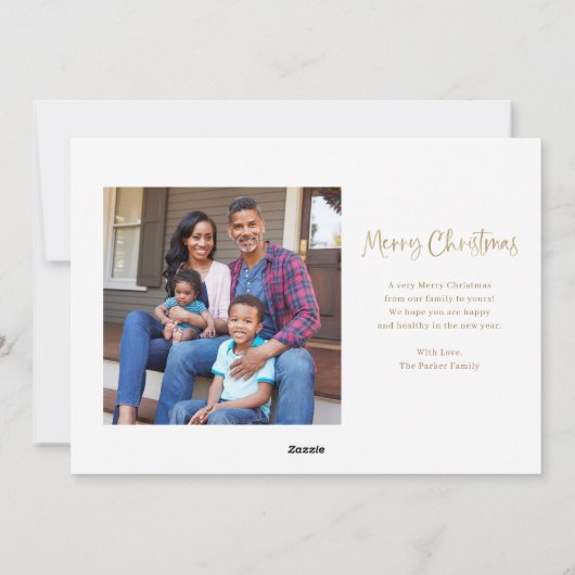 Vrolijk kerstfeest | Gold Modern Multi Photo Feestdagenkaart (Achterkant)