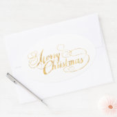 Vrolijk kerstfeest (GOLD) Ovale Sticker (Envelop)